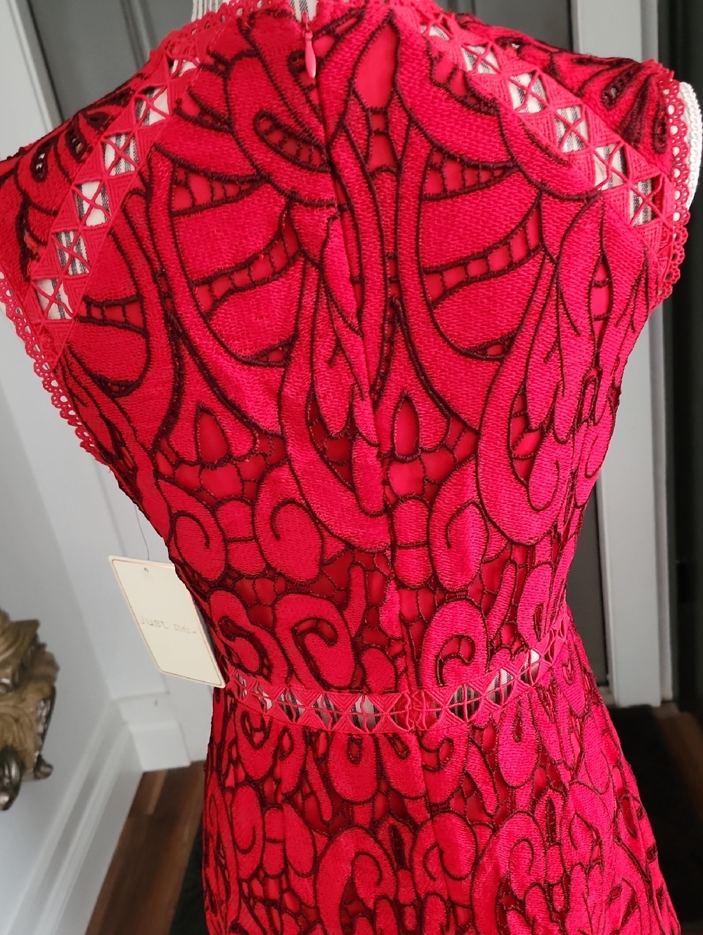 Just Me Red And Black Dress - Picture 5 of 10